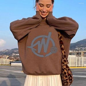 Kvinnors hoodies tryck hoodie streetwear harajuku estetics topps kvinnor 2023 höst vinter mode y2k sweatshirt