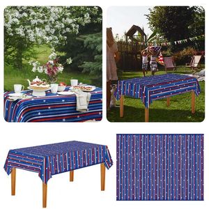 Table Cloth Independence Day Decoration Plastic Tablecloth Flag Party Cloths And Linen