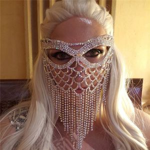 Party Masks Mask for Women Appordred Fashion Masquerade Ball Party Jewelry Accessory Ethnic Metal Sexig Tassel Masmer Face Juvel 230614