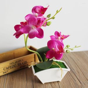 Flores decorativas Artificiais Borboleta Orquídea Simulação Conjunto de flores com toque real Folhas Plantas Decoração de casamento floral geral P10