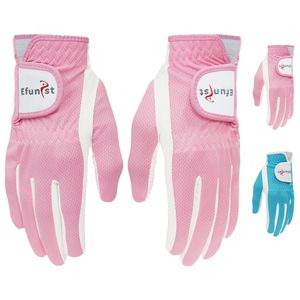 Sporthandskar Efunist Women Golf Glove 1 Par vänster Höger 3D Performance Mesh Nonslip Micro Fiber Drop Ship 230615