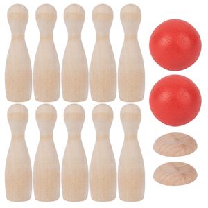 Bowling-Spielzeug, Spielset für Kleinkinder, Kinderspiele, drinnen, Spielen, Holz, Miniatur-Partyzubehör, Outdoor 230614