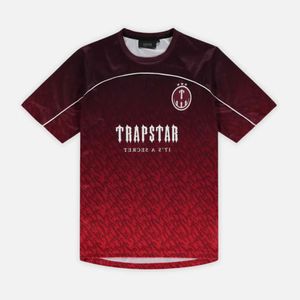 T-shirts masculinas Trapstar Mesh Football Jersey Azul preto vermelho Homens Sportswear T-shirt Tidal flow design 657ess