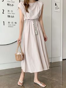 Основные повседневные платья 10 цветов S-2xl Summer Women Fring Maxi Вечернее женское винтажное платье негабаритное платье с коротким рукавом рубашка vestido хлопок 230614