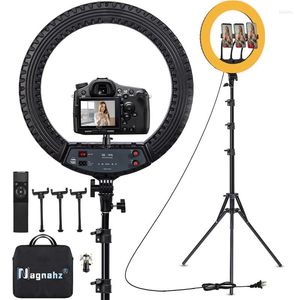 Cabeças de flash anel de luz de 18 polegadas com suporte para tripé 55 W 3000-5800 K CRI 90 Po Studio para gravação de vídeo Vlog Maquiagem Selfie
