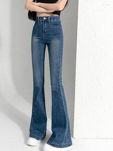 Jeans da donna Pantaloni larghi in denim svasati da donna Pantaloni a zampa da donna urbani elasticizzati a vita alta 2023 Moda