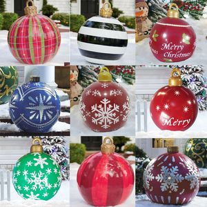 Decorações de jardim maior venda 20 estilo 60 cm bola de brinquedo inflável de natal gigante feita de árvore de natal de pvc decoração ao ar livre bola de brinquedo presente 230614