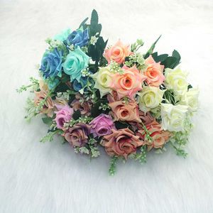 Fiori secchi Vendita calda simulazione bouquet di rose grande testa fiori finti fai da te matrimonio Natale decorazione domestica festa ufficio