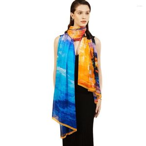 Scarves 110 200cm Women Silk Scarf Muffler Pareo Bandana Design Brand Headband Satin Hijab Shawl Wrap Kerchief Chain Print Foulard Girl