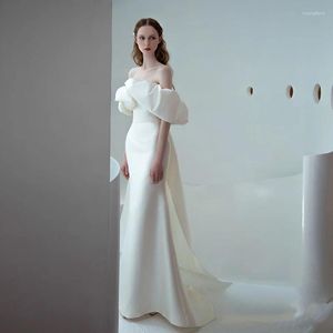 활주로 드레스 오프 숄더 웨딩 드레스 2023 여름 신부 프랑스 스타일 파티 칵테일
