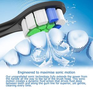 Cabeças de escova de substituição para escova de dentes sônica elétrica automática limpeza profunda higiene oral limpeza