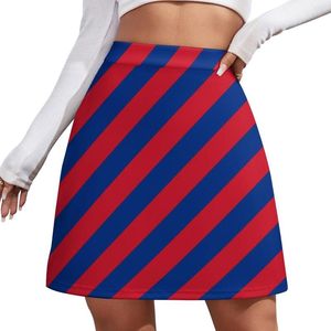 Saias Saia listrada Verão Estampa da bandeira nacional Moda de rua Casual Linha A Na moda Mini padrão Roupas curtas largas