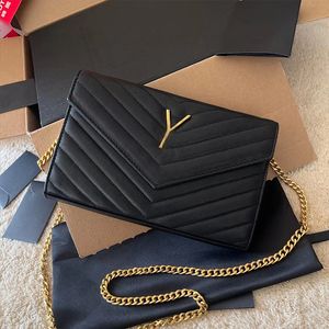 Women Designer Crossbody Väskor Woc Luxurys kuvert Messager Bag Caviar Cowhide Chain Classic Walls Card Purses Axel Purse Leather