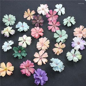 Flores decorativas 1-20 unidades crisântemo cabeças de flores artificiais para festa de casamento decoração chapéu chinelos faça você mesmo parede falsa 4,5 cm