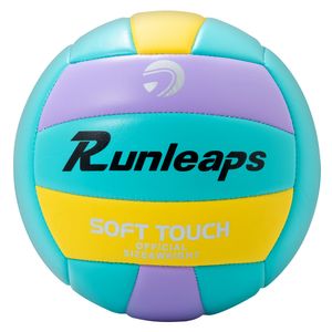Bollar inomhus volleybollbollsträning strandstorlek 5 mjuk touch pu team sport för ungdomsmän kvinnor studenter matchar blå lila 230615