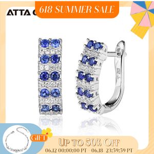 Ear Cuff Lab Created Blue Sapphire Clip Earrings For Women Girl Real 925 Sterling Silver Created Sapphire Earrings for Wedding Party 230614