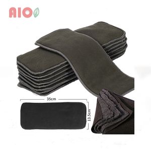 Cloth Diapers AIO Infant Ecological Nappy Bamboo Charcoal Microfiber Liner Inserts for Pocket Diaper Baby Nappies 5 Layers Multiple Wholesale 230614