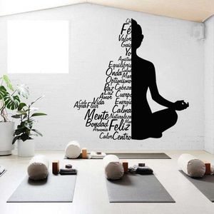 Yoga Personalità Slogan Adesivi murali Meditazione Yoga Studio Clubhouse Salone di bellezza Spa Sala yoga Home Fashion Decalcomania della decorazione