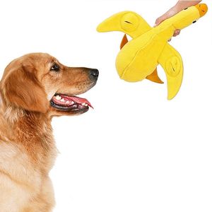 Fun Dog Feeder Cat Feeding Toys Pets Leakage Food Squeaking Toy Pet Training Exercise Plush Yellow Duck