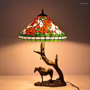 Table Lamps Traditional Foyer Study Tiffany Desk Light LED Stained Glass Lampshade Lamp Project Restaurant Standing Fixture