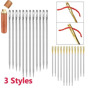 New 12/24/36pcs Blind Needle Elderly Needle-side Hole Hand Household Sewing Stainless Steel Sewing Needless Threading Apparel Sewing