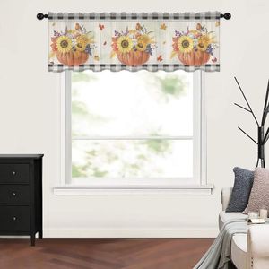 Curtain Thanksgiving Pumpkin Sunflower Short Tulle Kitchen Cabinet Curtains Living Room Bedroom For Home Decor