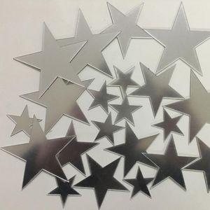 20pcs/set Acrylic Mirror Sticker Cartoon Starry Wall Stickers For Kids Rooms Home Decor Cute Star Wall Decals Baby Nursery Mural