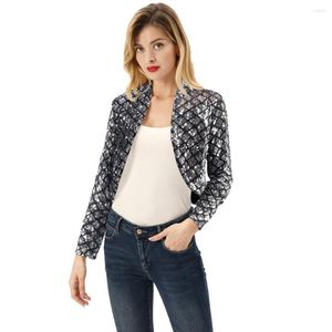 Women's Jackets 2023 Fashion Beads Autumn/Winter Colorful Sequins Long Sleeve Women's Coat INS