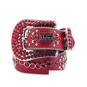 Ремни мужчины женщины BB Simon Belt Luxury Designer Retro Buckle 20 Color Crystal Diamond Drop Deloge Accessories Dhwnmbb