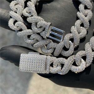 Silver Vermeil Diamond Halsband 13mm Infinity Chain Iced Out Deluxe Hip Hop Jewelry for Men Rapper