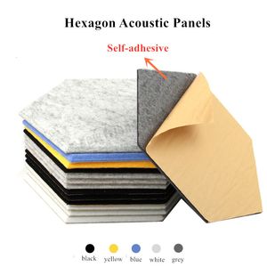 Wall Stickers Self-adhesive Hexagonal Acoustic Panel Soundproofing Wall Stickers Home Studio Noise Insulation Board Sound Proof Wall Panels 230614