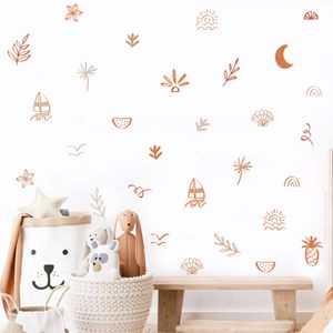 Boho na Hawaje liście ananasowe naklejki ścienne Dzieci Przedszkole Winylowa Wall Art Nacka