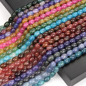 Pärlor 10 14mm naturliga agater ovala ädelstenar Fire Dragon Stone för smycken som tillverkar örhängen halsbandsarmband DIY