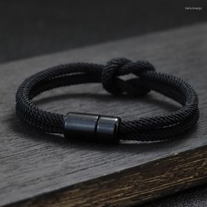 Urok bransolety boho modny paracord męska bransoletka 2-warstwowa Milan Rope sportowy opaska na rękę czarna magnetyczna klamra kreatywna niestandardowa braslet unikalny