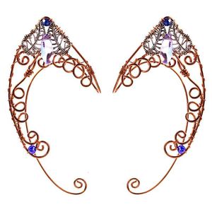 Ear Cuff Ear Clip Earrings Wrap Butterflies Nocuffs Wing Elf Cuff Wedding Filigree Fairy Crystal Jewelryzircon Elves 230614