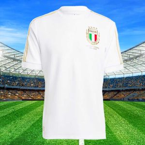 2023 Italien Soccer Jerseys Italia 125 -årsjubileum Verratti Chiesa Maglie Barella Bonucci Pre Match Training Warme Up Jersey Uniforms Bästa kvalitetsfotbollströja