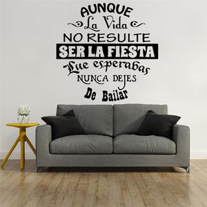 Nuove frasi di frasi spagnole Modern Fashion Wall Art Stickers For Living Rooms Vinile Murale Home Decor Sticker Citazioni Stickers murali