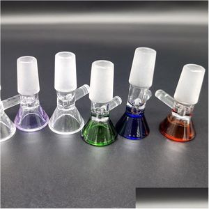  Rauchpfeifen Qbsomk Dicke Glasschale für Shisha 14 mm 18 mm männliche Gelenkfarbe Trichterschalen Stück Werkzeug Tabak Bong Öl DAB Rig Burnin DHG30