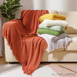 Decken Nordic Decke Sofa Abdeckung Pullover Handtuch Bett Plaid Wirft Decke Für Couch Gestrickte Decke Plaid auf dem Sofa R230615