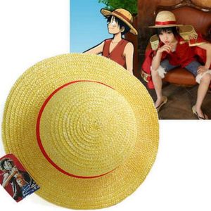 Anime Luffy Cosplay Straw Boater Beach Hat Cap Halloween T2008262866085286Y