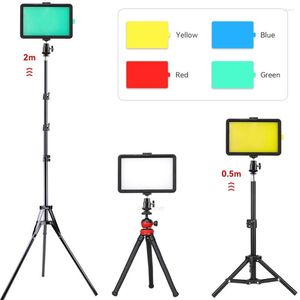 Flash Heads LED Video Işık Kiti Pografi Aydınlatma RGB Filtreler 3200-5600K Youbube Çekim Vlog Canlı Akış için Tripod Standıyla Dimmabable