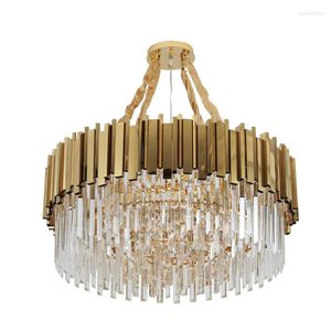 Lustres de luxo moderno cristal k9 para sala de estar quarto lâmpada de ouro luminárias led pingente lustre