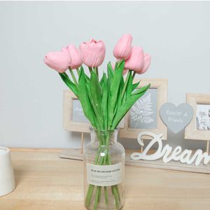 Dried Flowers 10pcs Artificial Tulip White Bouquet For Home Wedding Decoration Living Room Table Bedroom Fake Floral Arrangement Cheap