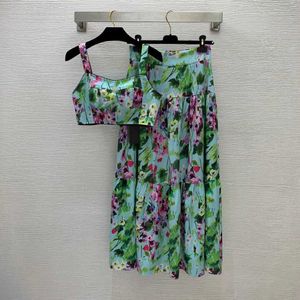 23ss юбка наборе женская дизайнерская одежда Новая сицилийский праздник в стиле цветочный принт.