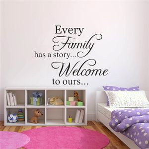 1 pz PVC Benvenuti i nostri adesivi murali ogni famiglia ha una storia adesivi murali rimovibili decorativi My heart vinyl Home Decor