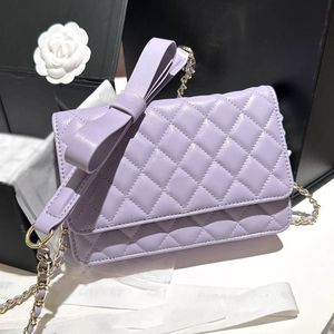 Trend Bowknot Woc Women Crossbody Bag Work Multi Pocket Card Uchwyt Karta Połączony złoty sprzęt cztery kolor luksusowy torebka klasyczna torebka klapy walizki 19 cm