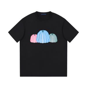 夏のメンズTシャツフローラルエレメントクラシックポルカドットプリント高ウェイトコットンファブリックトップスカジュアルで快適な男性と女性の両方