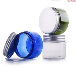 50g Transparent Plastic PET Jars With Aluminum Lid Blue Clear Empty Cosmetic Sample Jar LX1282high quantty Wqjwc