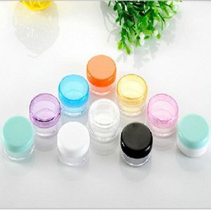 100 pz/lotto 3g Multicolore PS Coperchio Cosmetico Vaso Vuoto Vaso di Trucco Viso Crema Contenitore Bottiglia di Plastica Rotondo Campione Ratmq