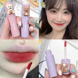 Lip Gloss HEALLOR Matte Velvet Glaze Waterproof Long Lasting Cute Bear Silky Smooth Lipstick Makeup Sexy Women Gift